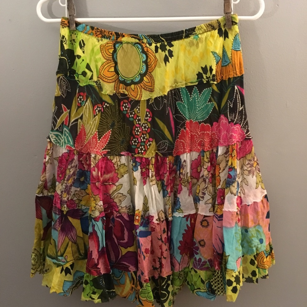 Knee length multi colored skirt